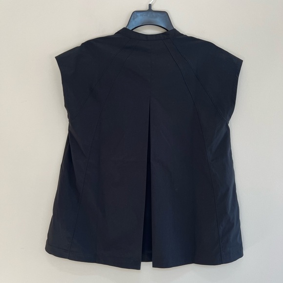 Athleta Performance Poplin Popover Top, Black Blouse Oversized Shirt, XS - Picture 4 of 12